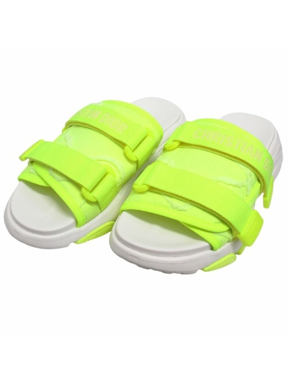 Dior D Wonder Slide Sandals Logo Belt Platform Shoes 38 Yellow - Picture 4 of 8